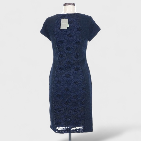 Anthropologie Moulinette Soeurs Dress Medium Navy Blue Jocelyn Lace Sheath NWT - Picture 11 of 16